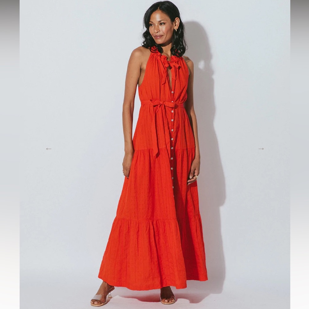 Cleobella Simone ankle dress in cherry color